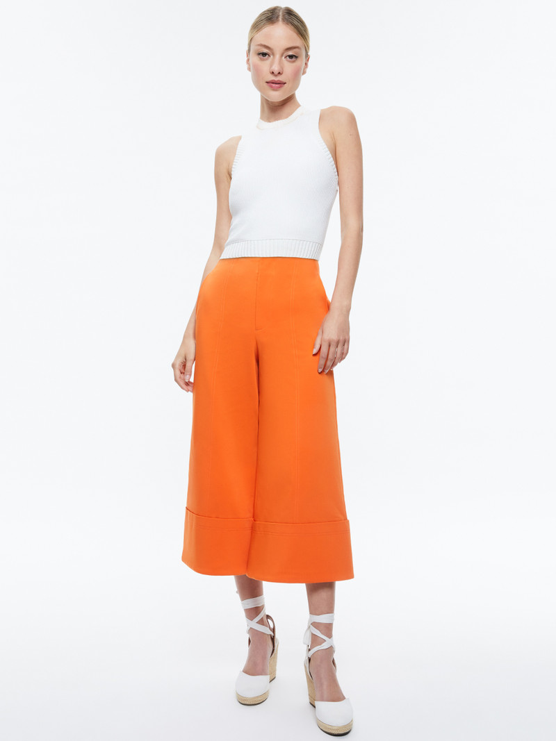 ANDRA WIDE LEG CROPPED CUFF PANT 6