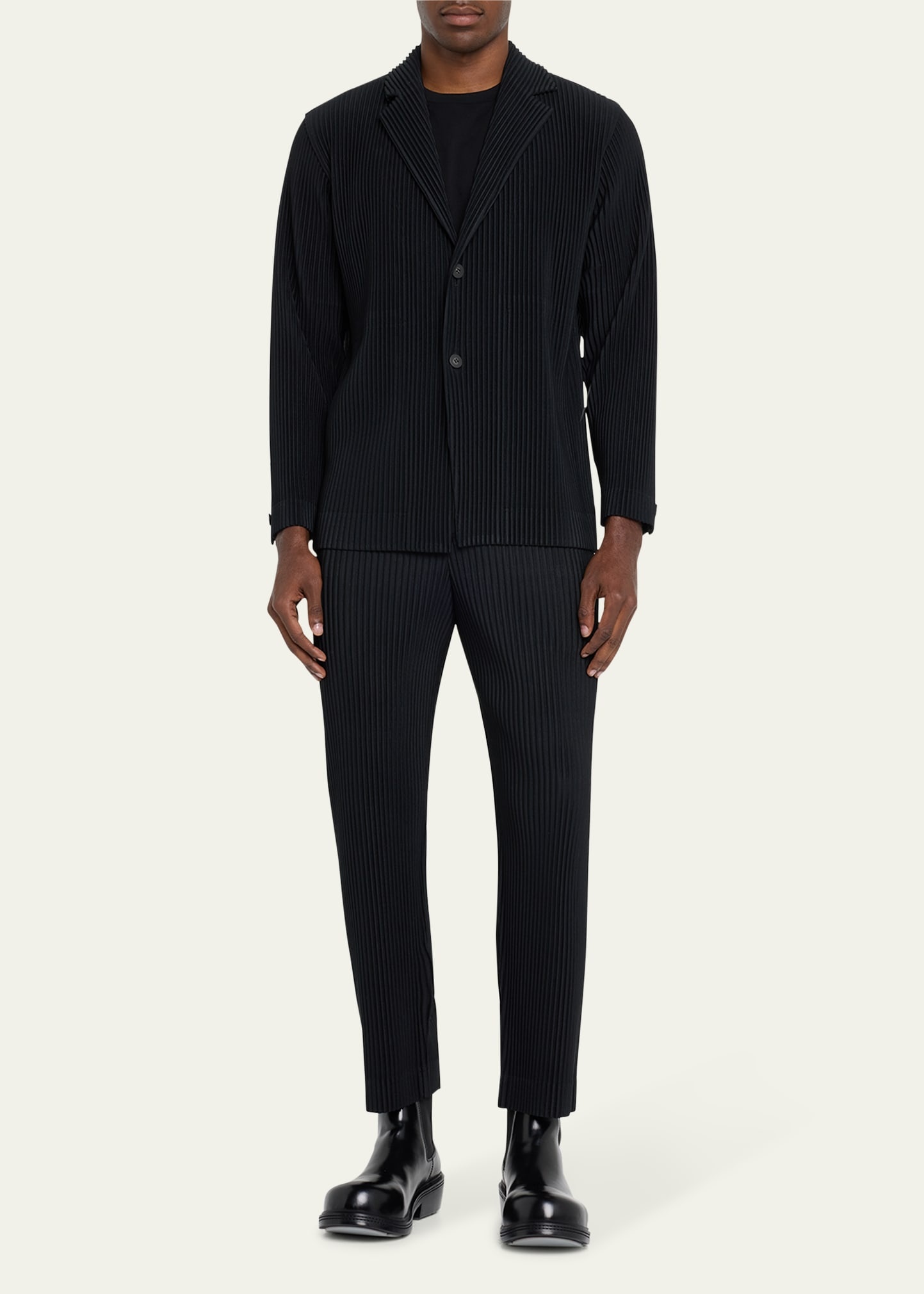 Men's Pleated Single-Button Sports Jacket - 2