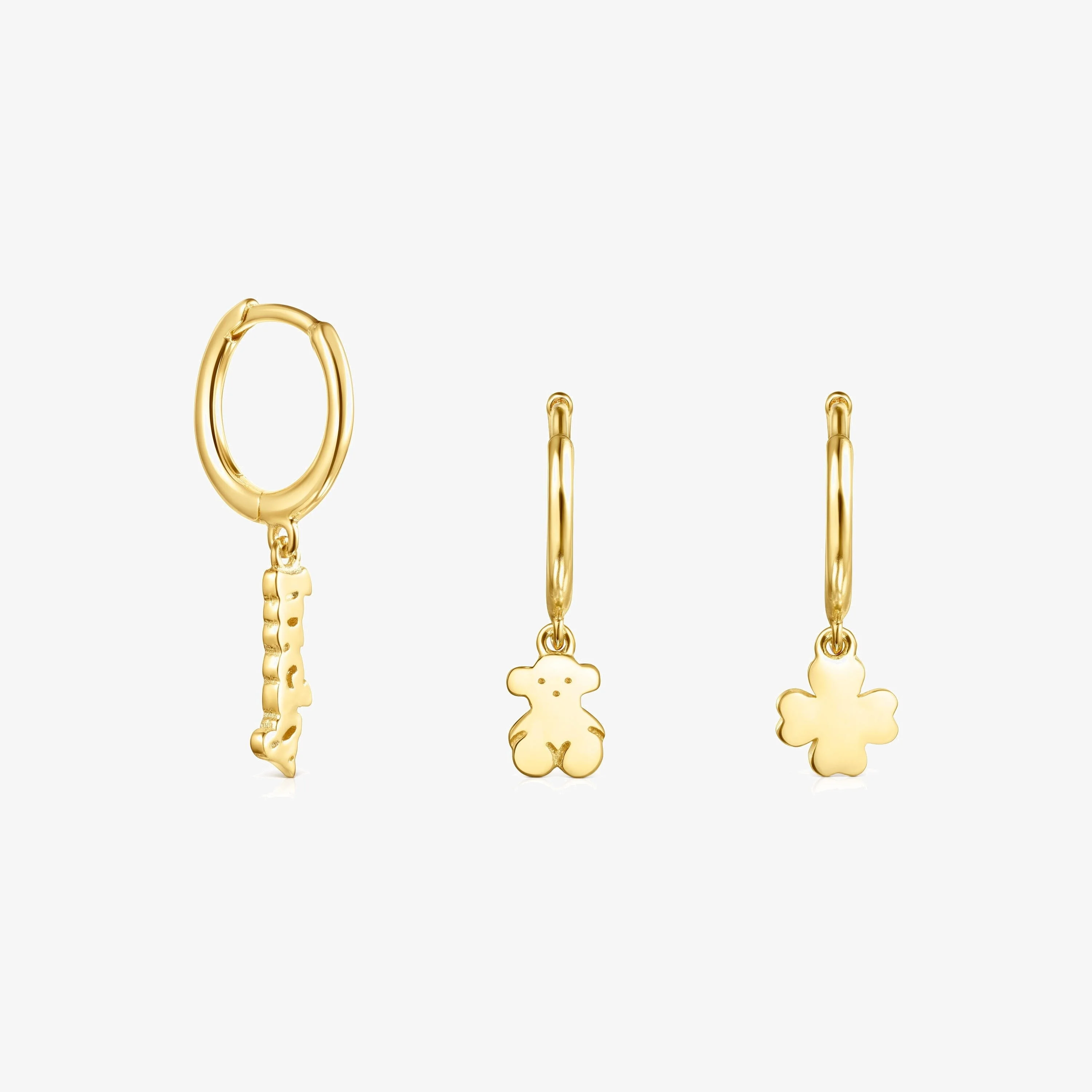 18K gold vermeil TOUS Good Vibes Hooped earring Set - 1
