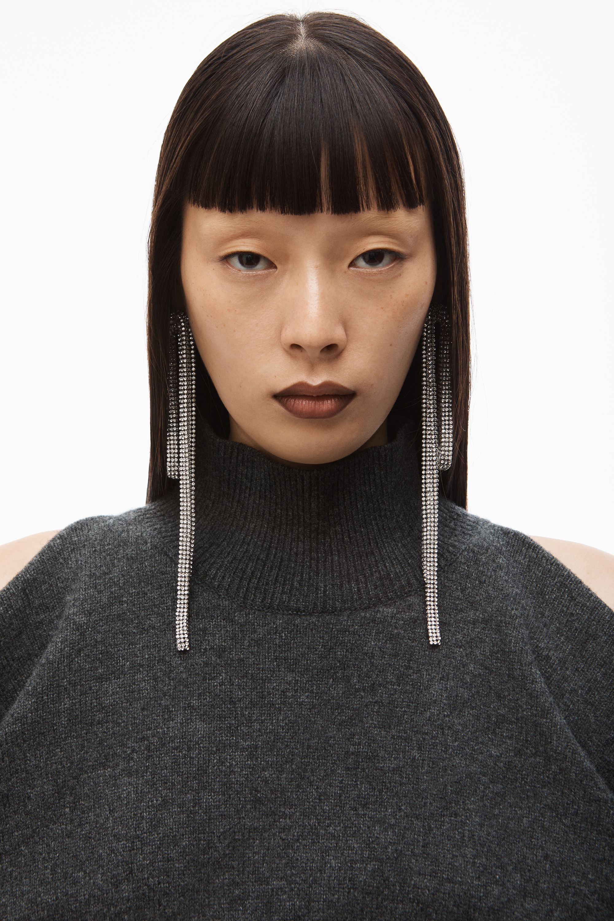 INVERTED TURTLENECK DRESS IN BOILED WOOL - 4