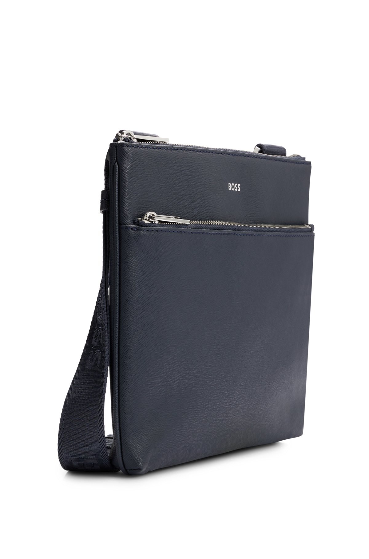 STRUCTURED-LEATHER ENVELOPE BAG WITH LOGO DETAIL - 5