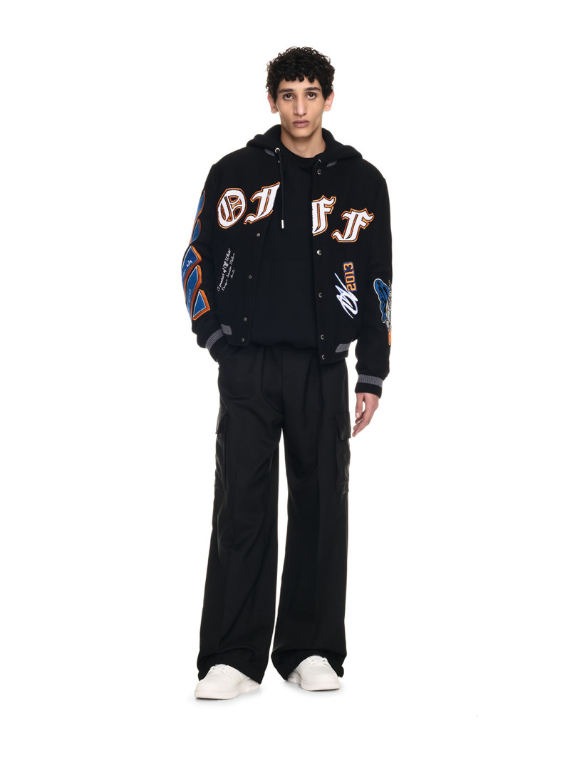 Off-White Black Gang Wool Varsity Bomber outlook