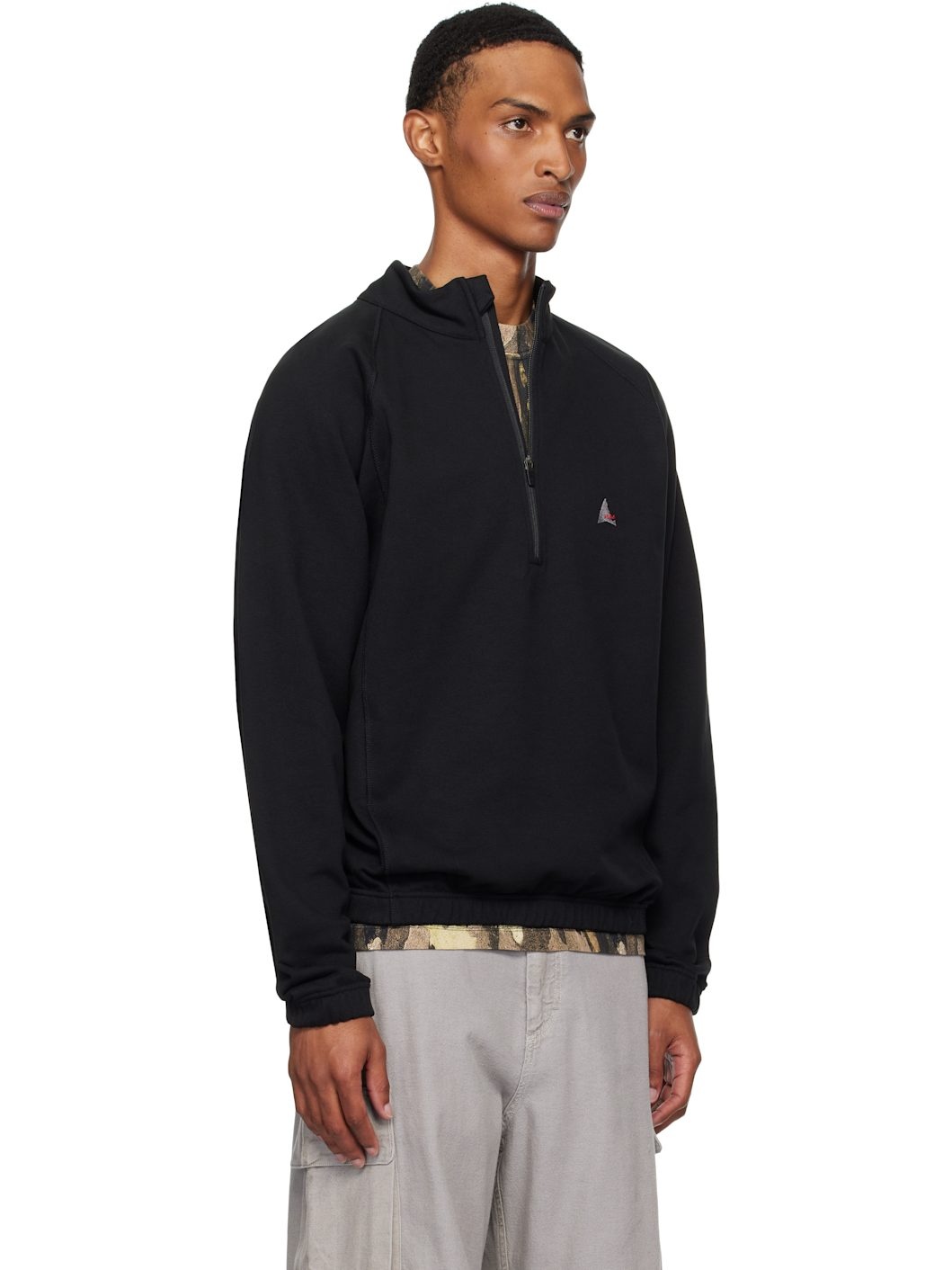 Black Heavy Half Zip Sweatshirt - 2