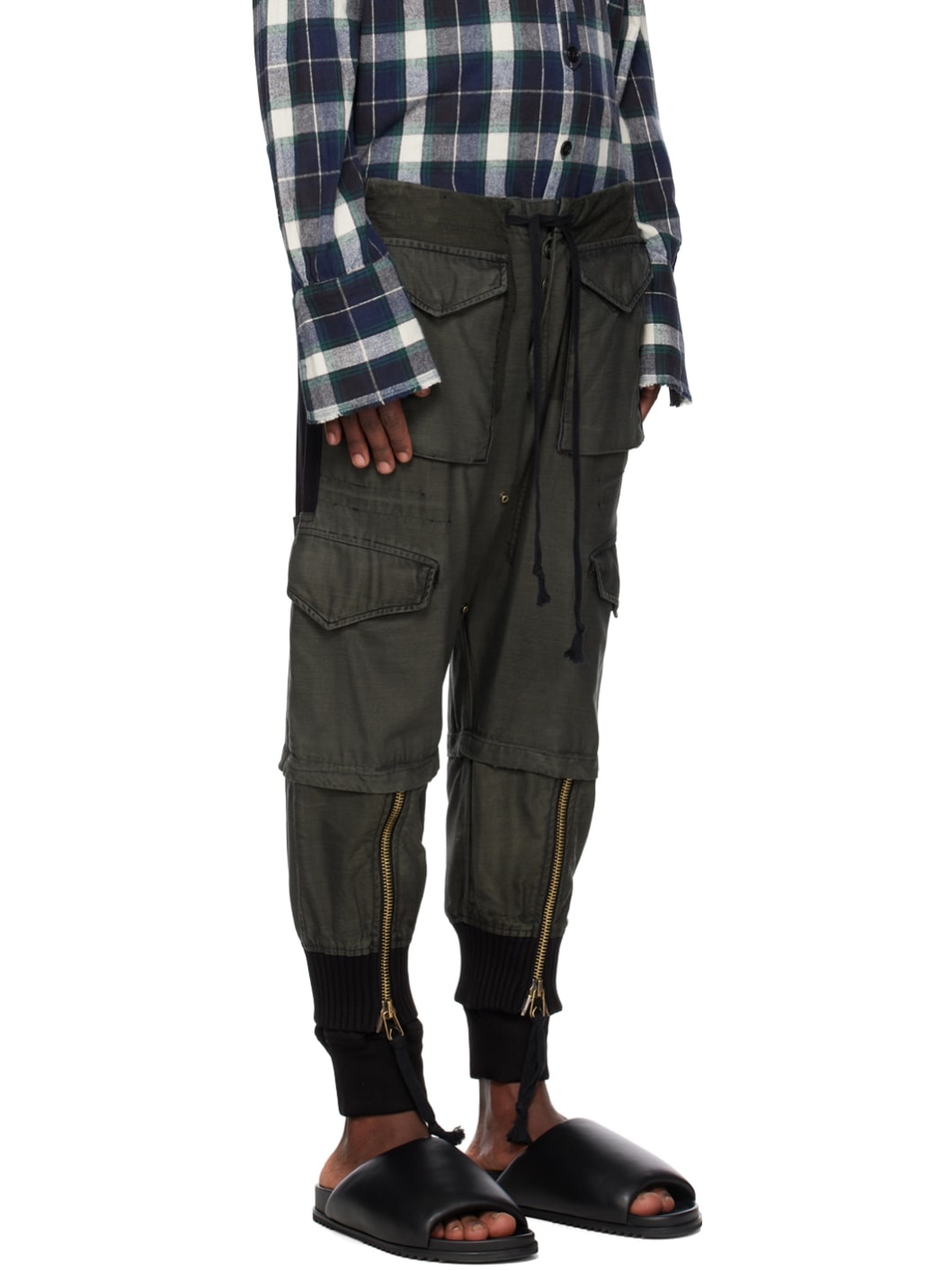Black Army Jacket Cargo Pants - 2