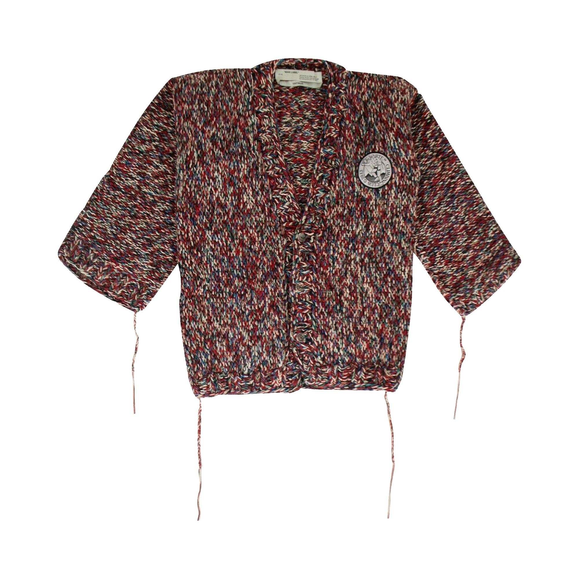 Off-White Rope Knit Cardigan 'Red/Multicolor' - 1