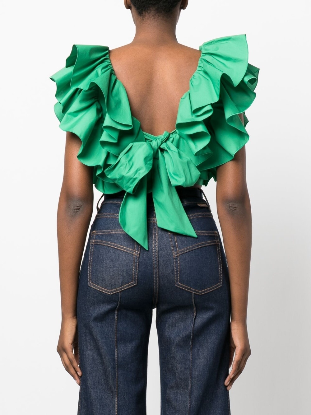 Volant ruffled cropped top - 4