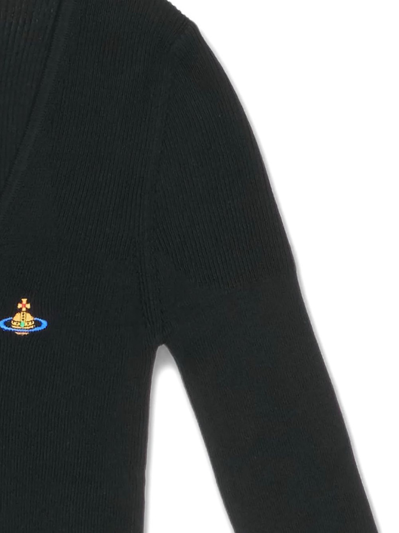 logo-embroidery V-neck sweater 5