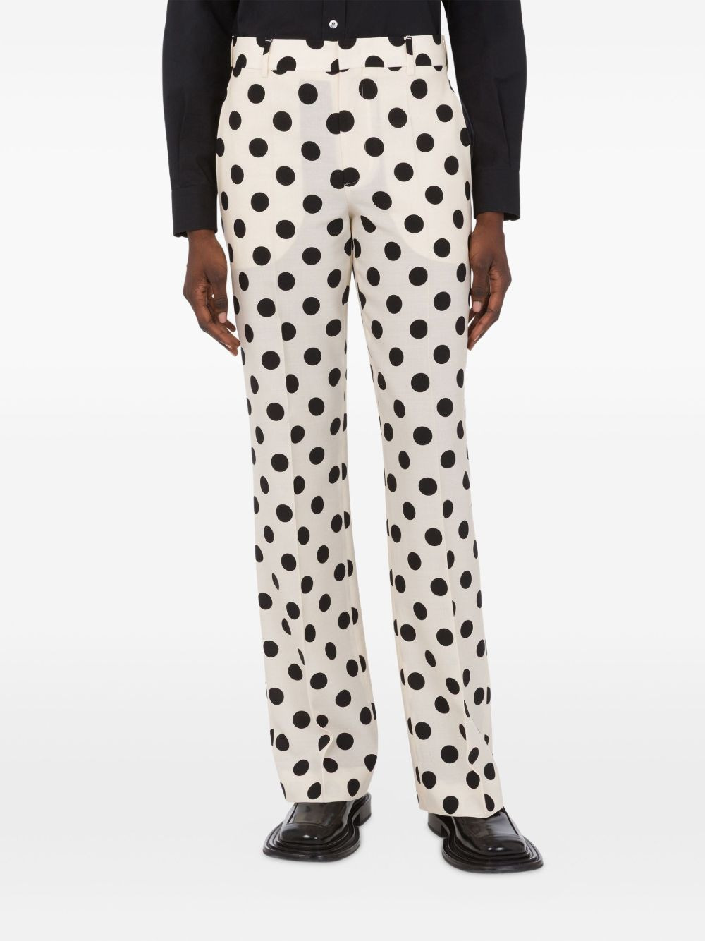 polka-dot wool trousers - 3