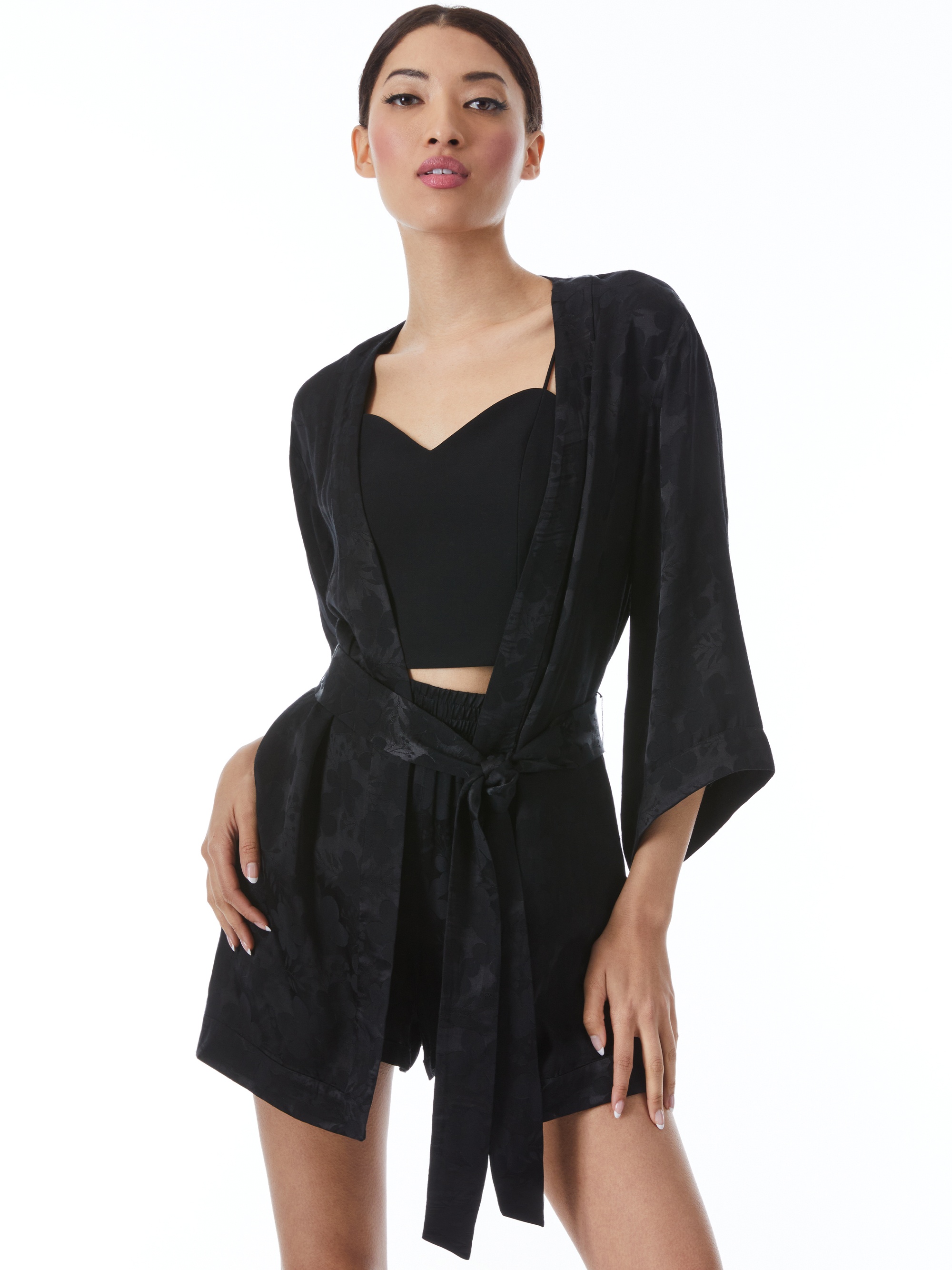 DOMINO MINI KIMONO WITH TIE BELT - 2