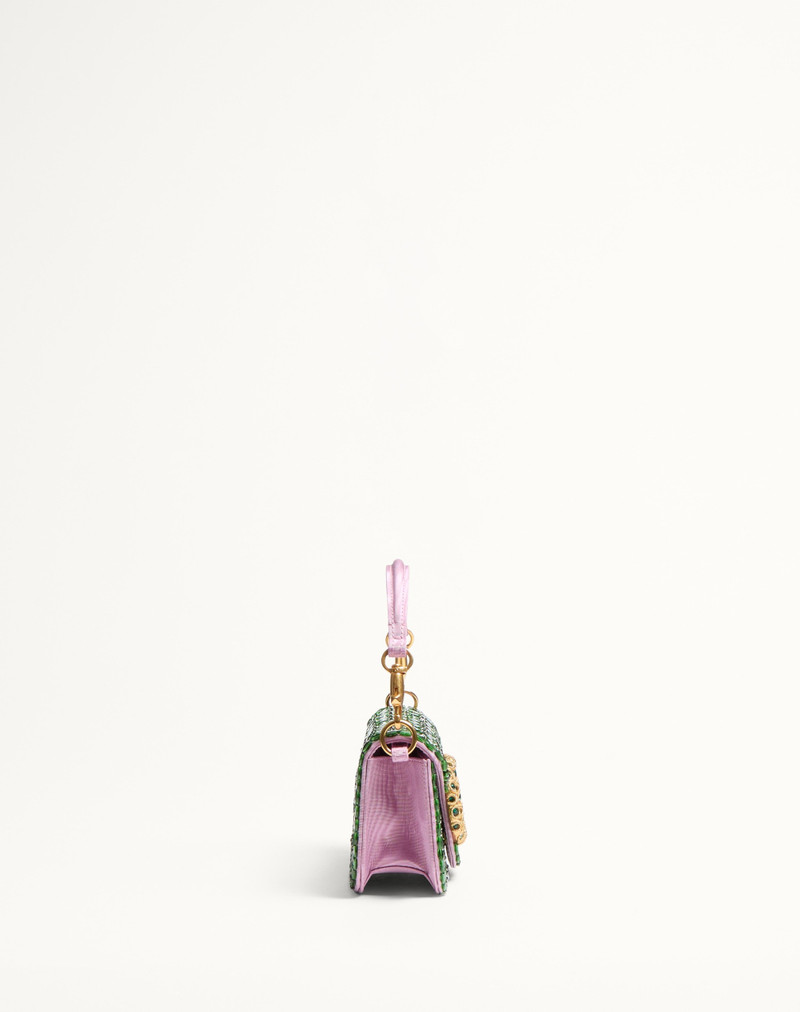 VALENTINO GARAVANI LOCÒ SMALL SHOULDER BAG EMBROIDERED WITH JEWEL LOGO 4