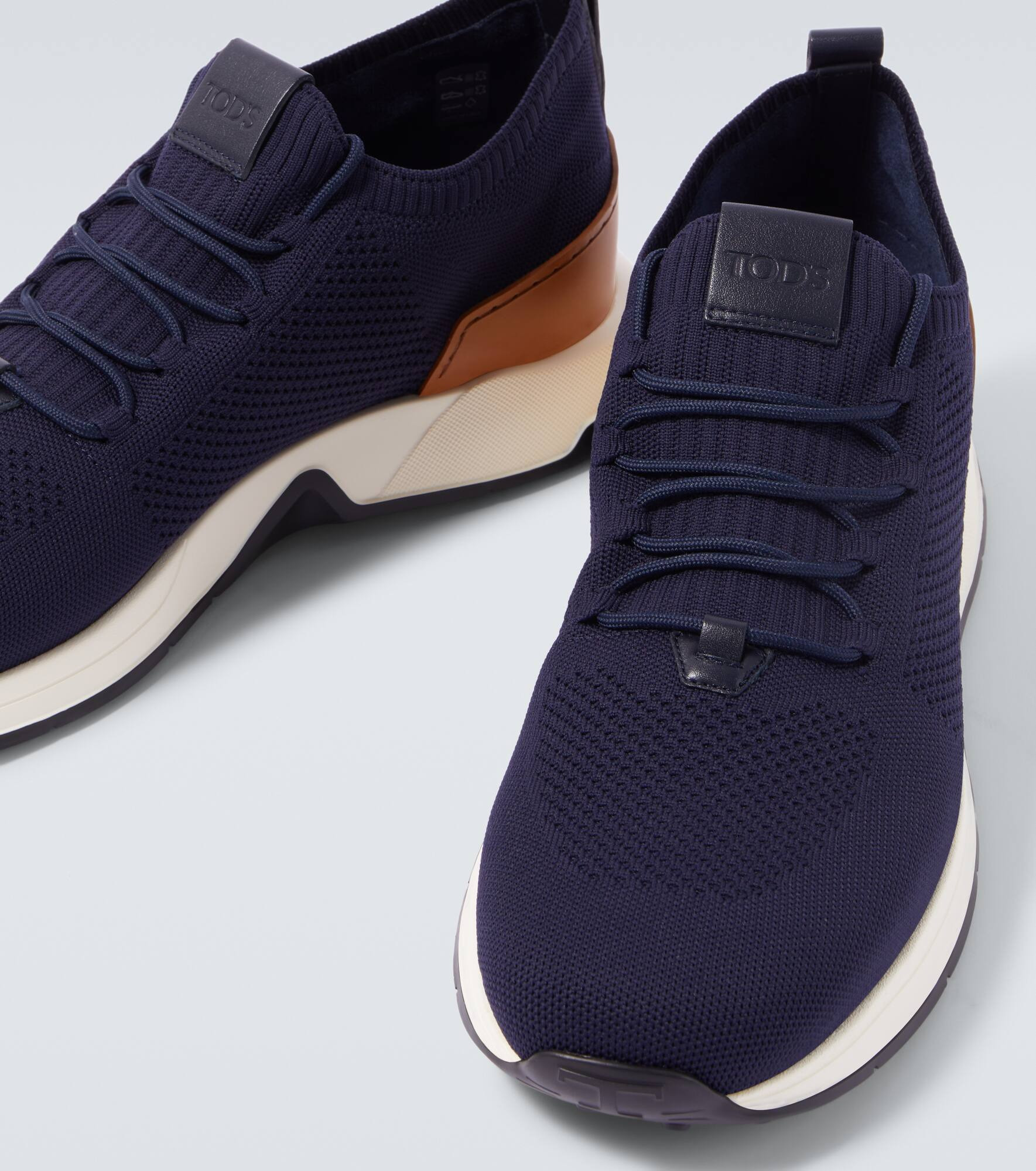 Leather-trimmed sneakers - 3