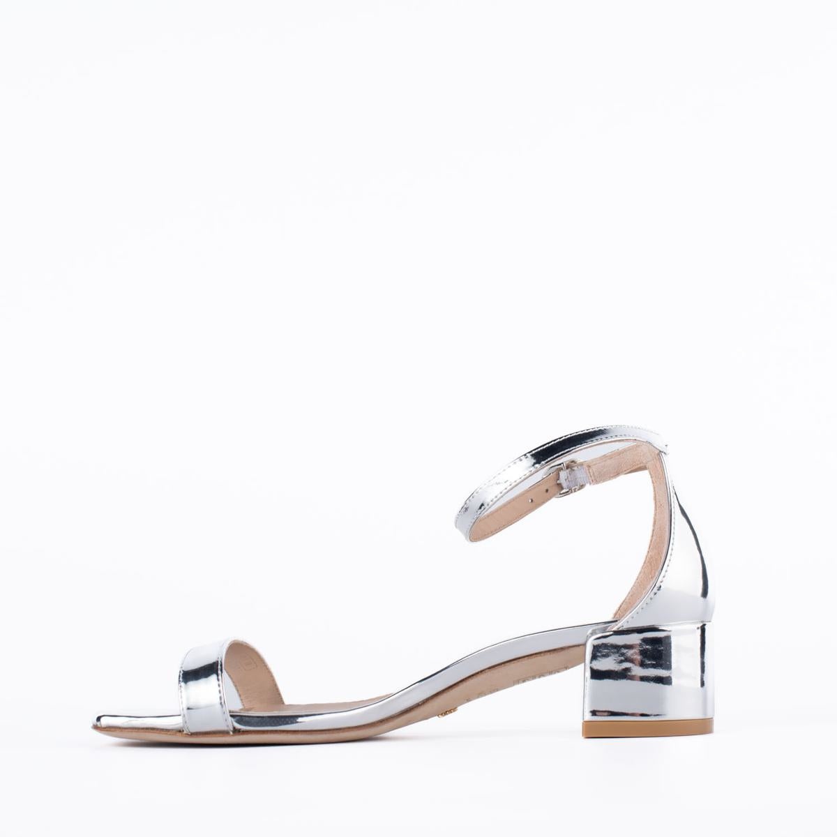 STUART WEITZMAN SILVER LEATHER SANDAL - 3