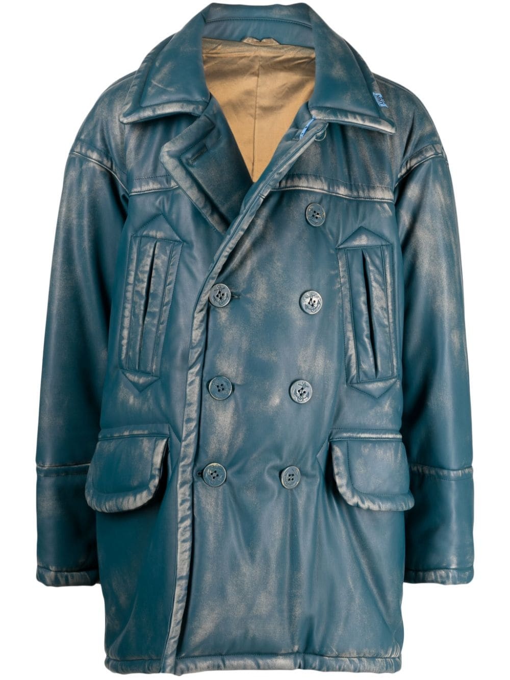 double-breasted padded coat - 1