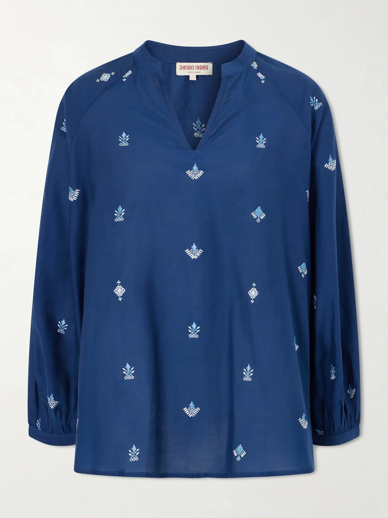 Ilizia Embroidered Cotton And Silk-blend Blouse - 1