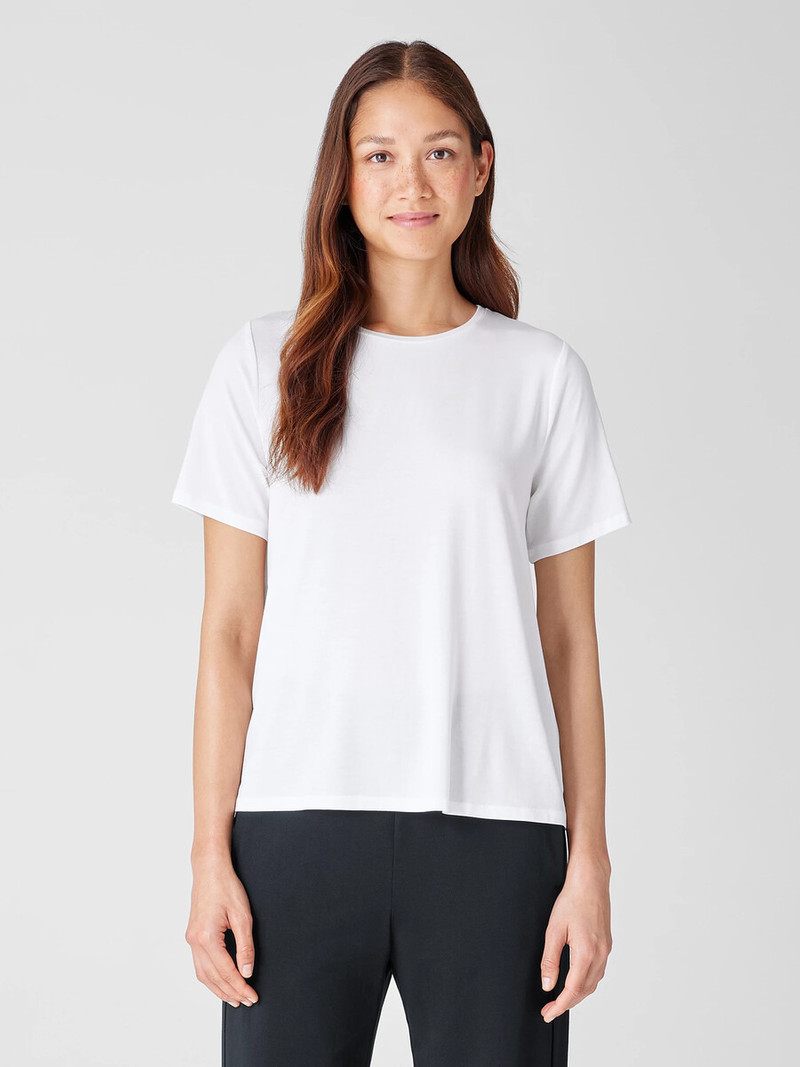 EILEEN FISHER Fine Jersey Crew Neck Tee outlook