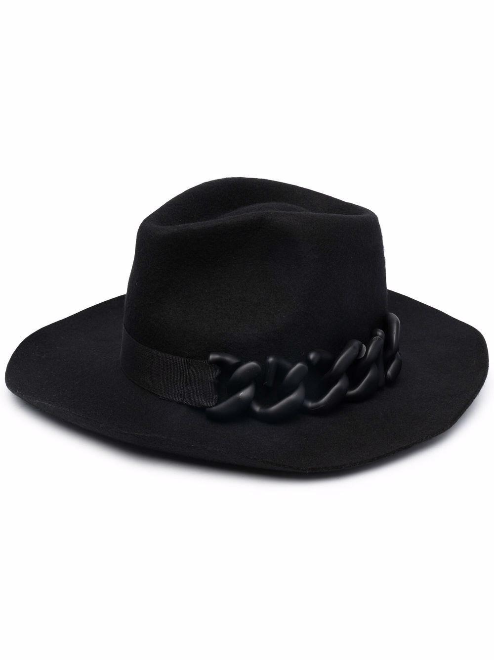 chain-trim wool hat - 1