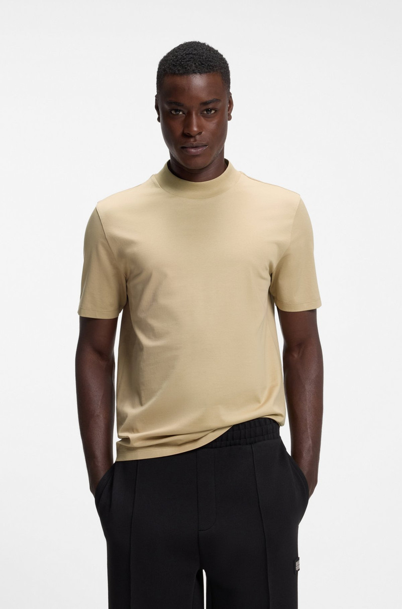 STAND-COLLAR SLIM-FIT T-SHIRT IN STRETCH COTTON 2