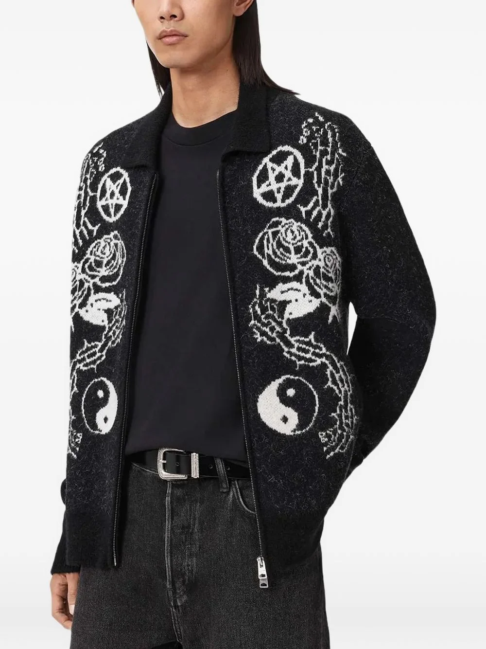 zip-fastening cardigan - 1