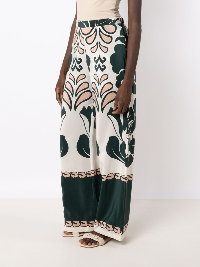 graphic-print silk flared trousers 3