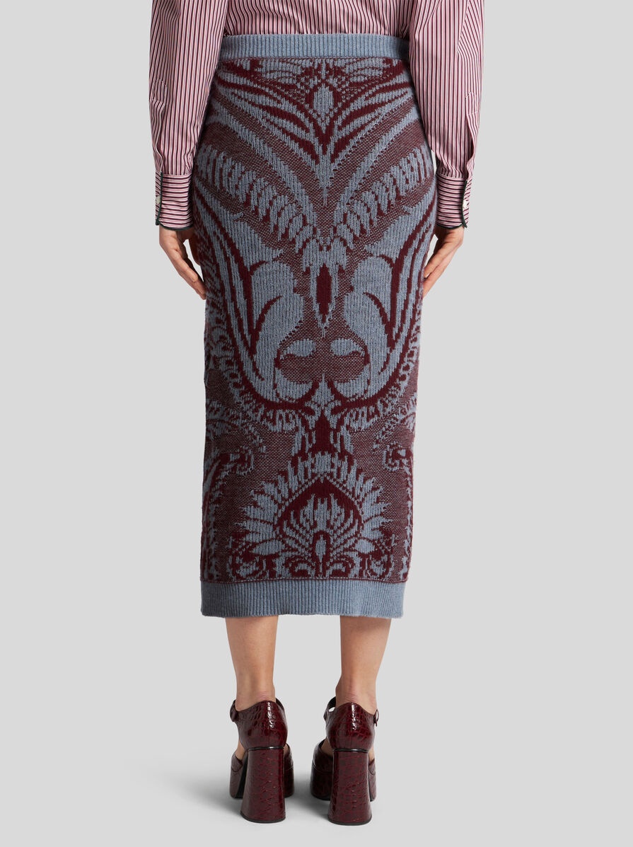 WOOL JACQUARD PENCIL SKIRT - 5