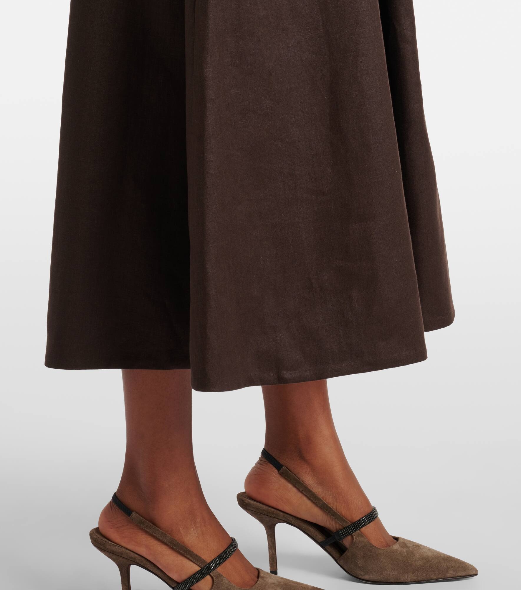 Linen midi skirt - 5