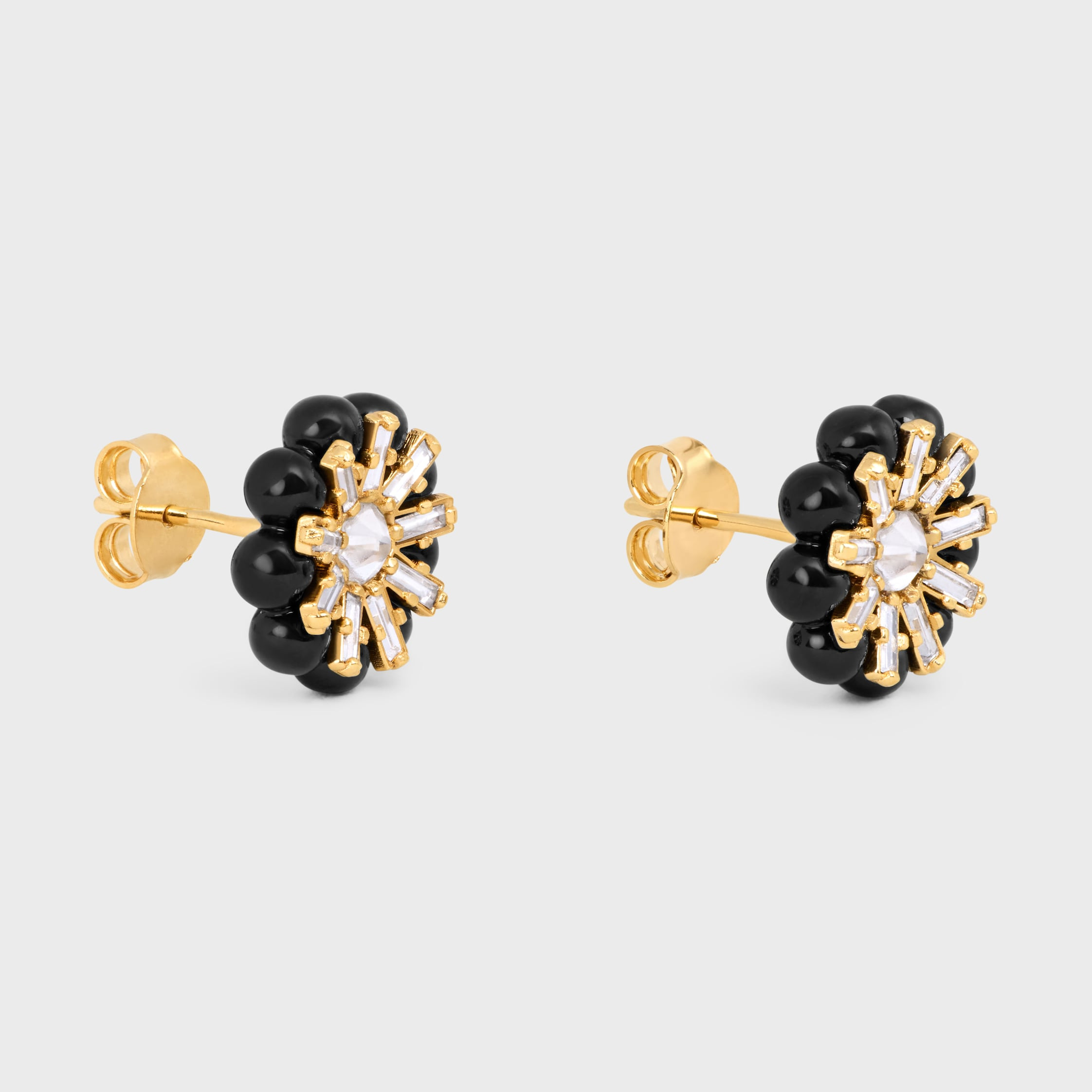 Celine Heirlooms Mûre Earrings in Strass, Varnish and Brass with gold finish - 2