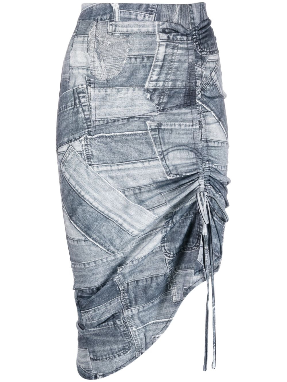drawstring high-waist skirt - 1
