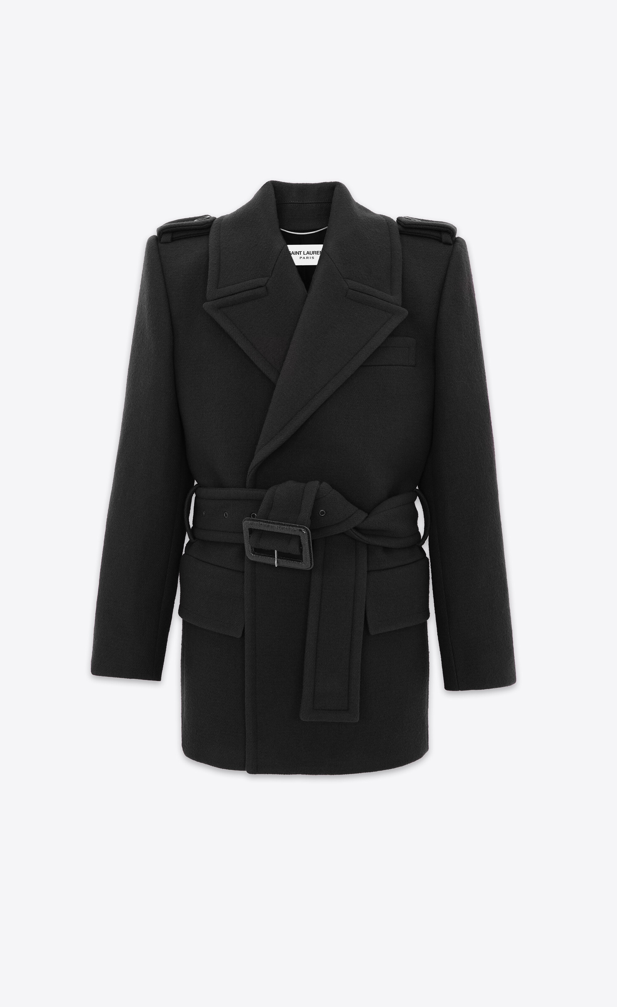 oversize shoulder coat in wool felt - 1
