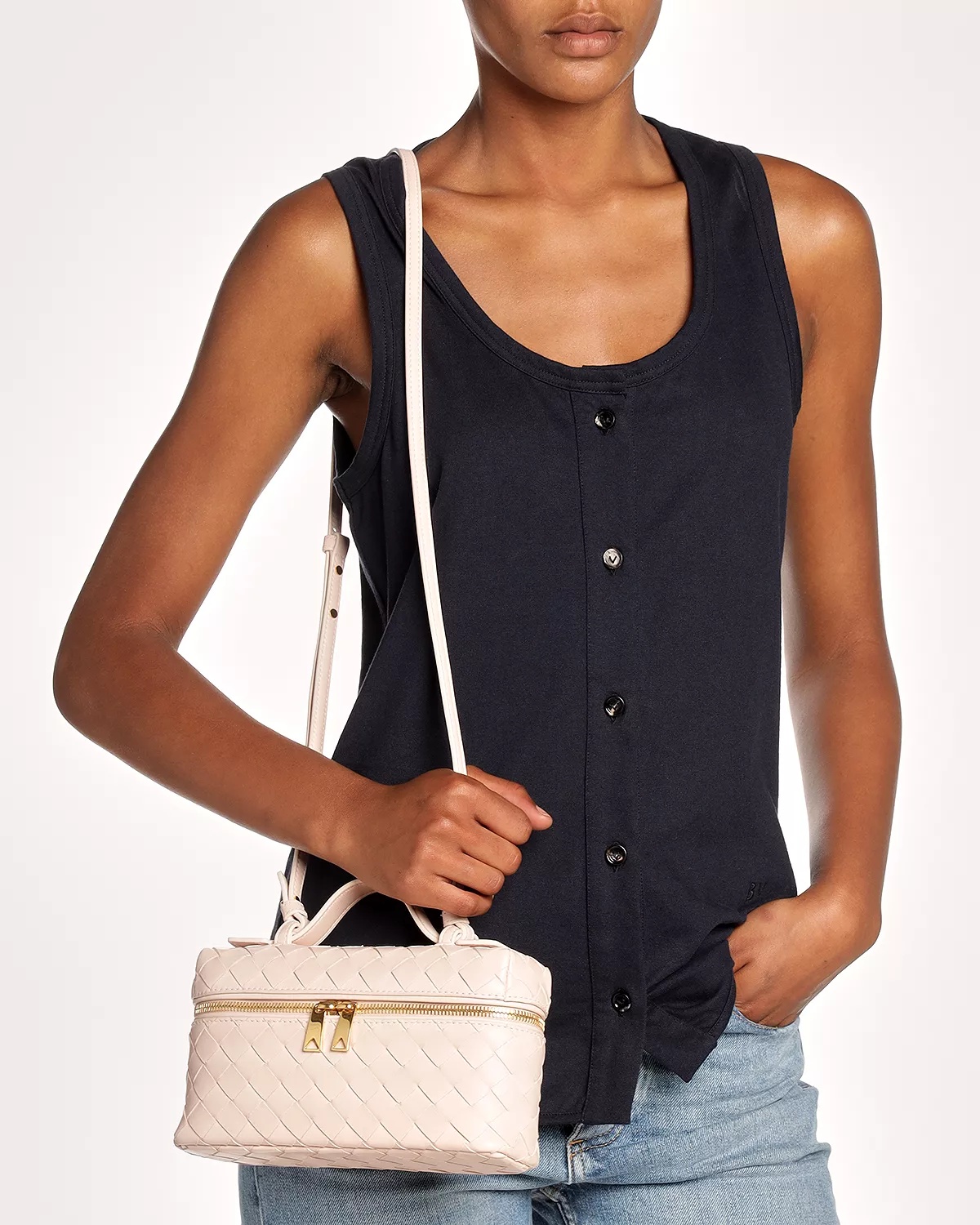 Bang Bang Vanity Case Intrecciato Leather Crossbody - 2