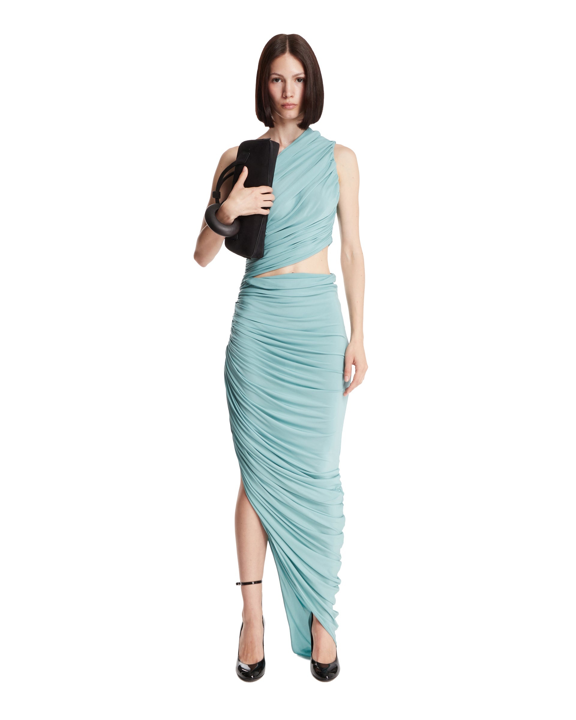 Blue Asymmetric Cut-out Dress - 2