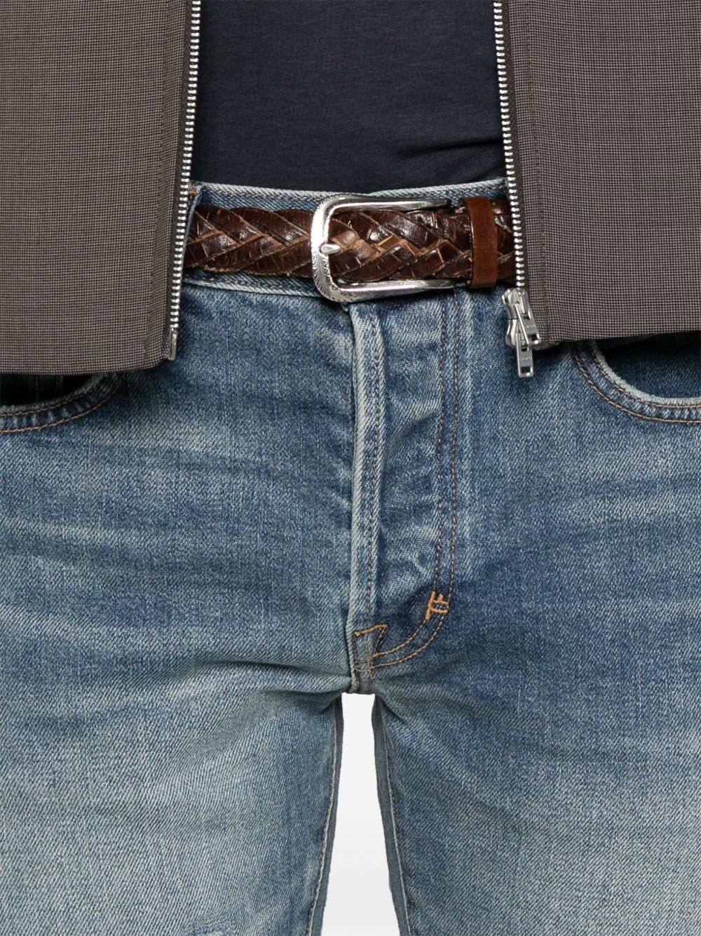 logo-patch straight-leg jeans - 5