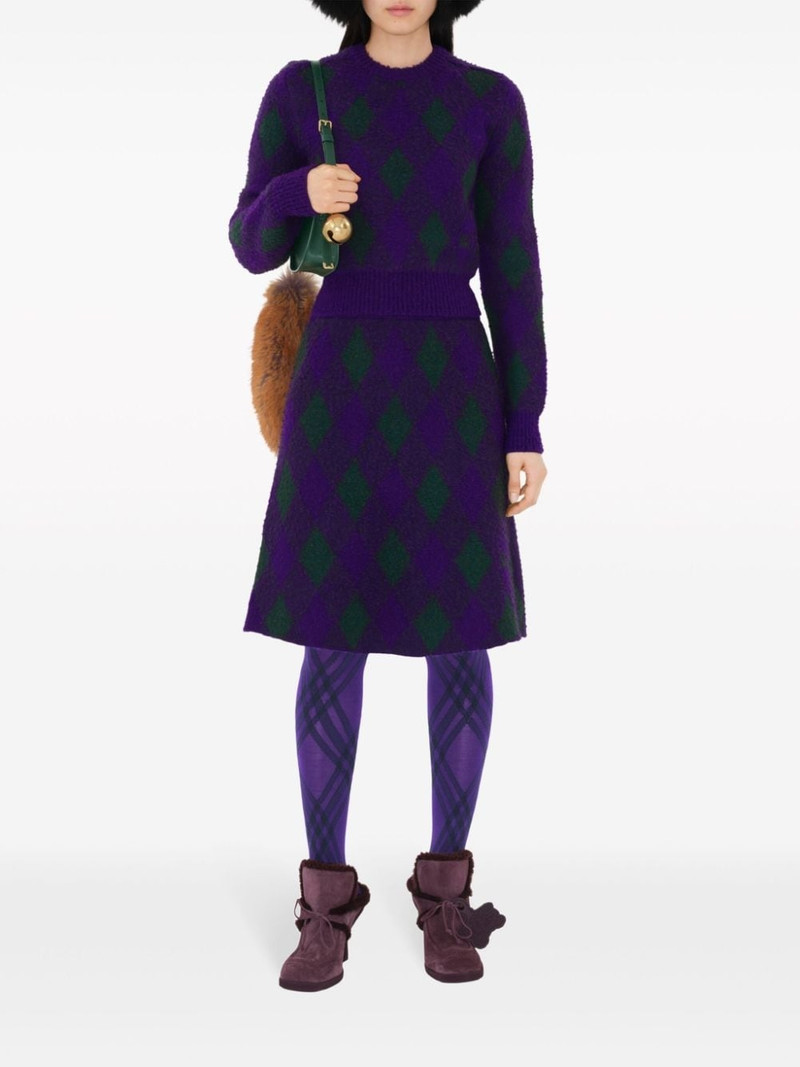 Burberry argyle-knit wool cropped jumper outlook