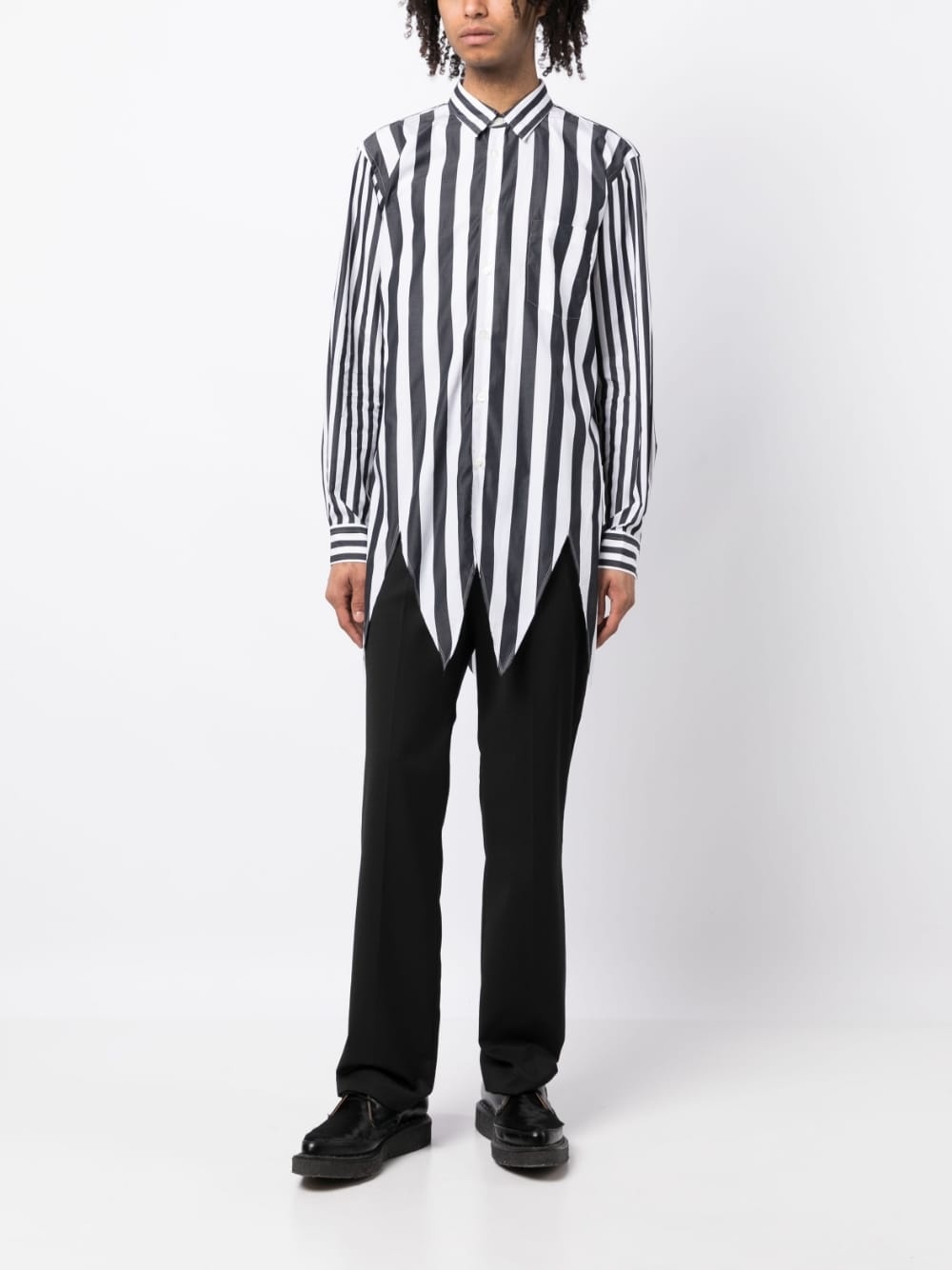 striped long-sleeve cotton shirt - 2