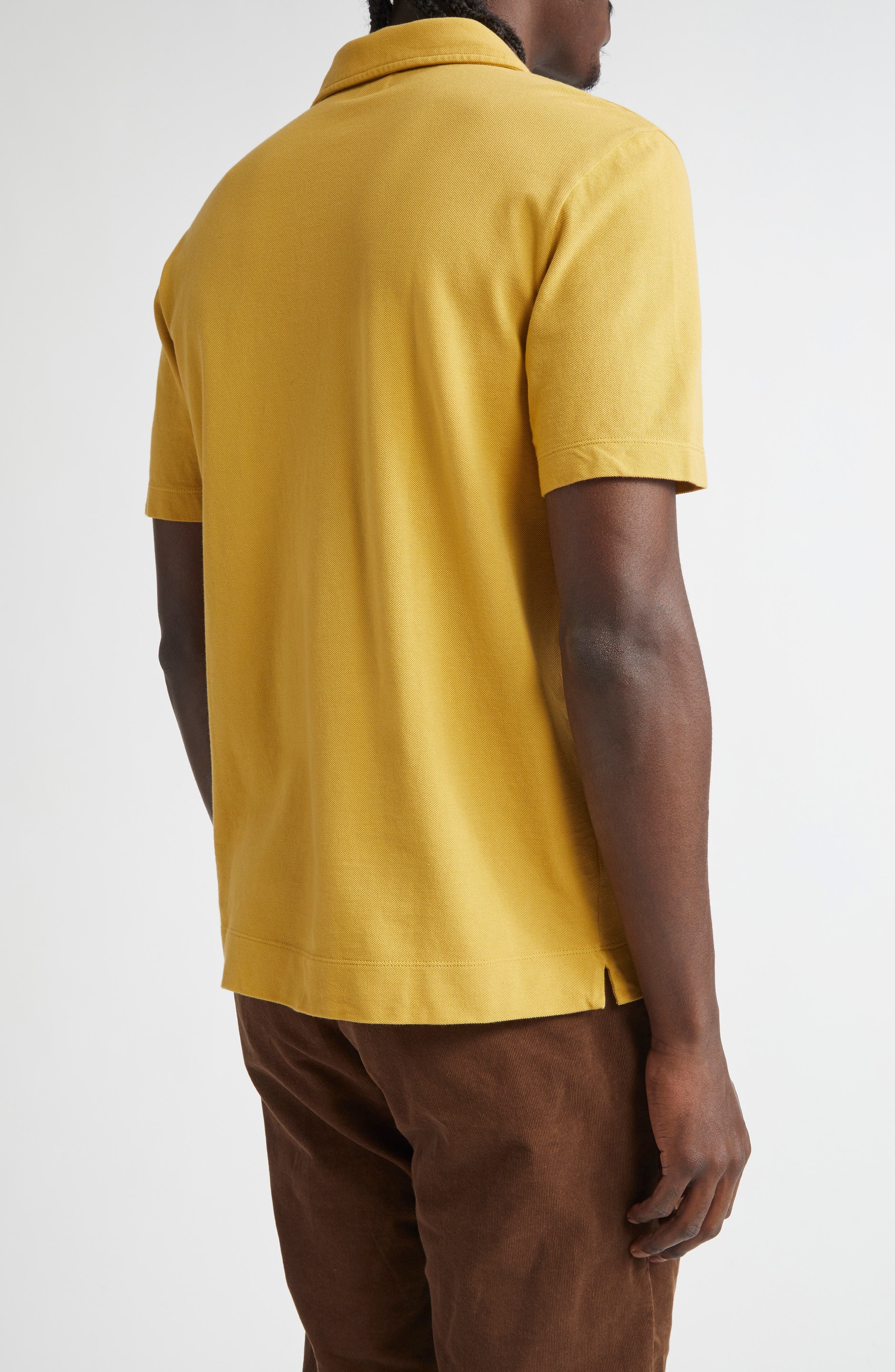 Massimo Alba Aruba Cotton Piqué Polo in Mostarda at Nordstrom - 2