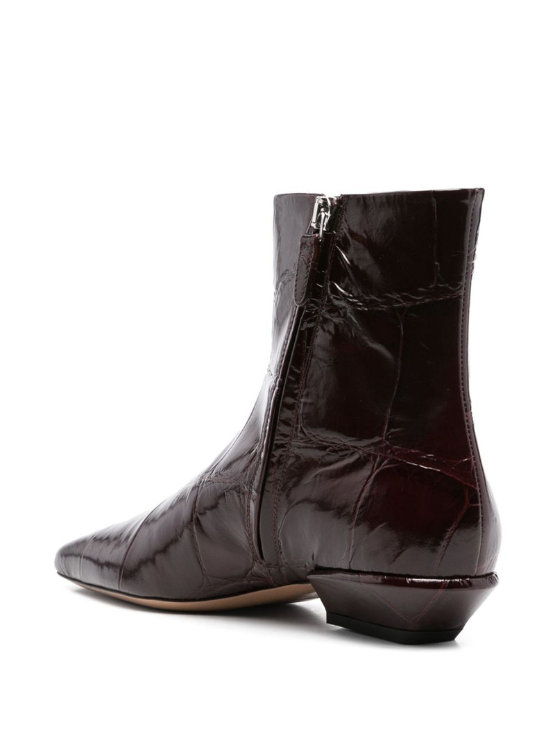 30mm crocodile-effect pointed-toe ankle boots 3