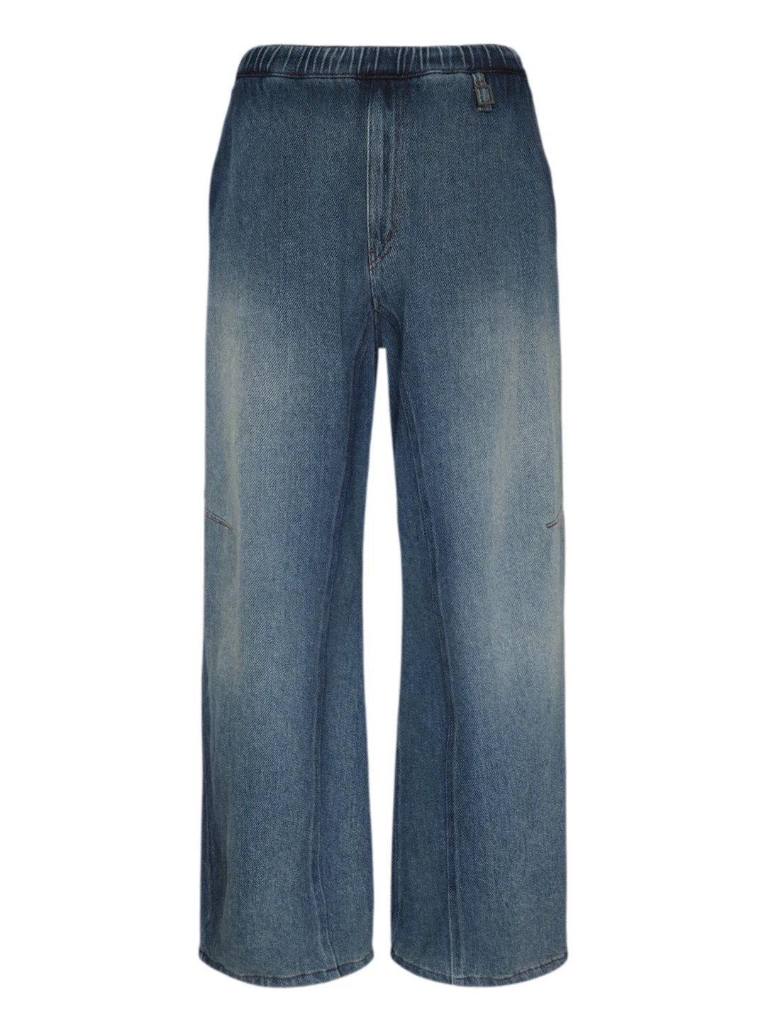 Denim Pants With Elastic Waist - 1