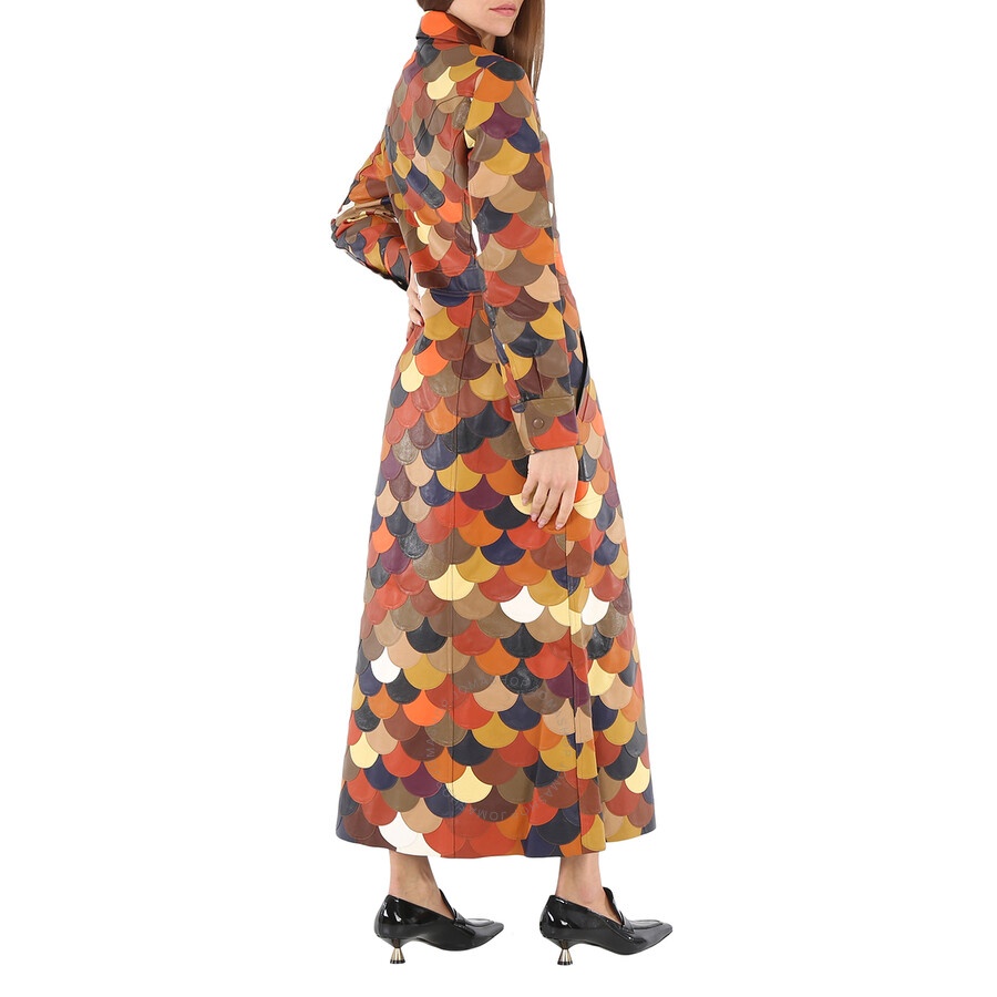 Chloe Ladies Multicolored Patchwork Leather Coat - 4