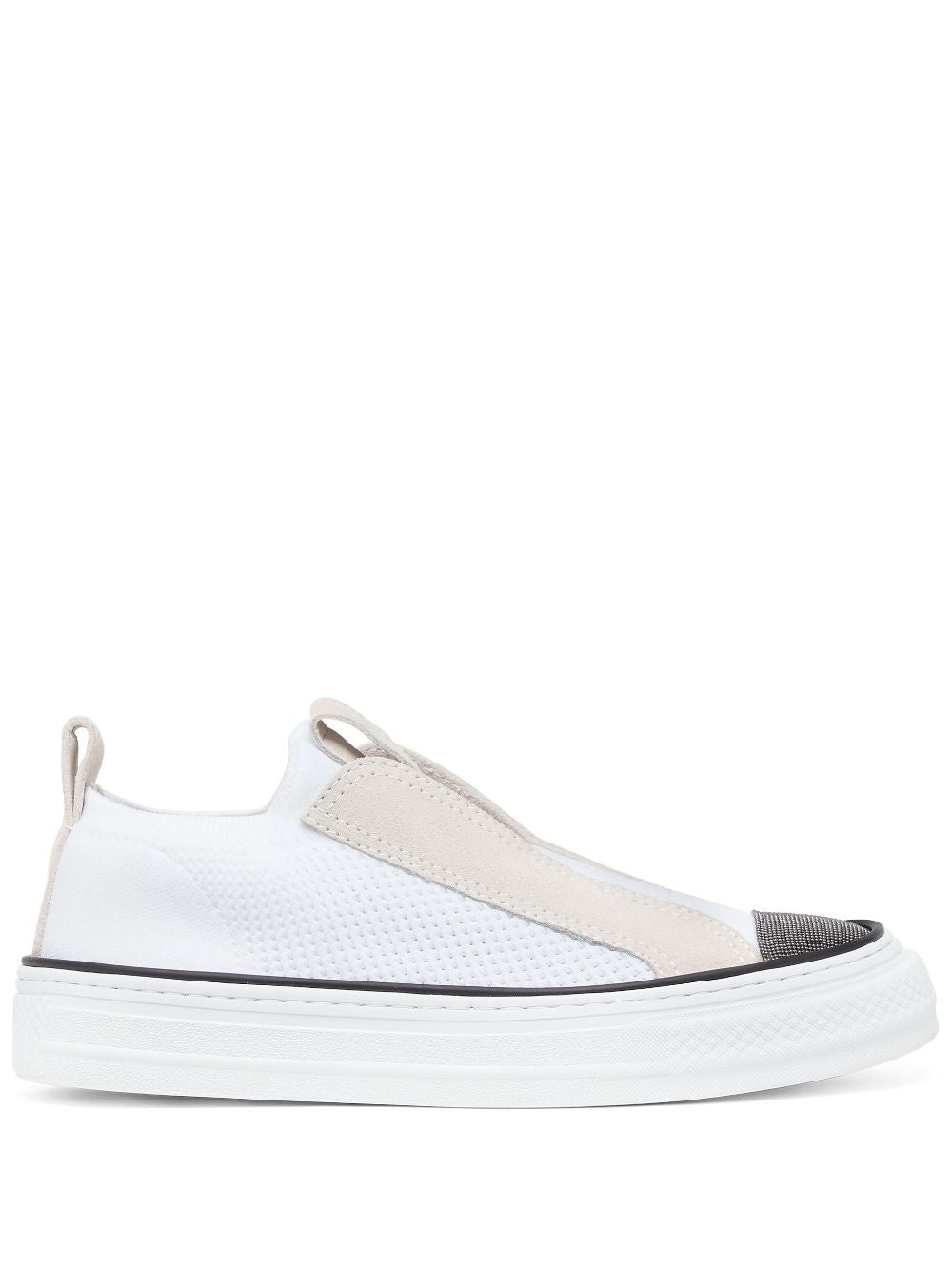 Brunello Cucinelli Women Slip On Sneakers With Shiny Toe - 1