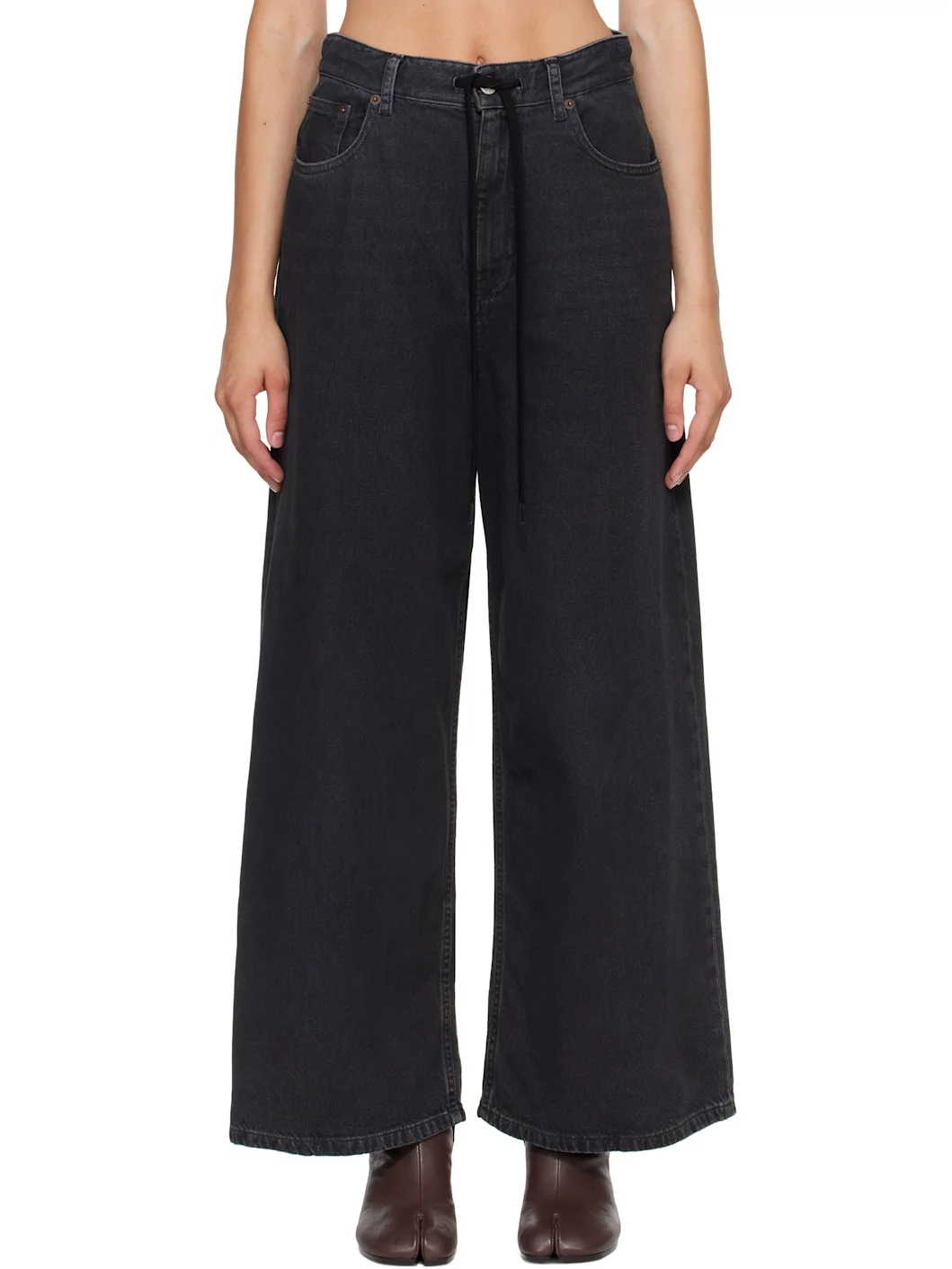 Black Drawstring Jeans - 1