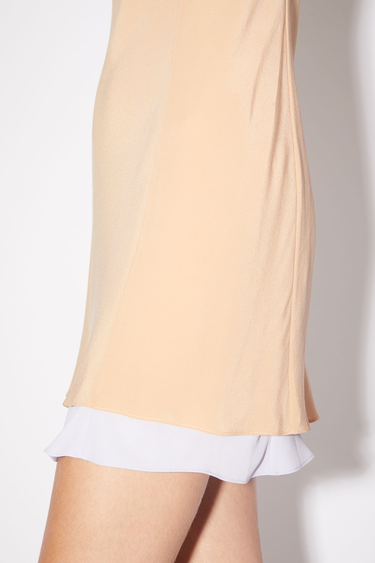 Fitted slip dress - Sand beige - 6