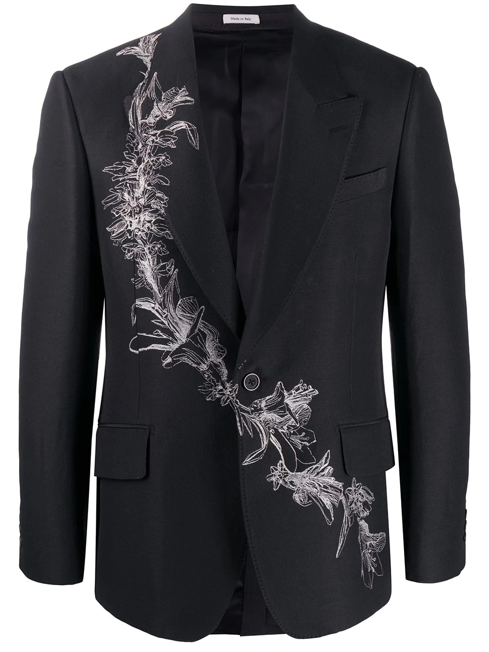 printed single-breasted blazer - 1