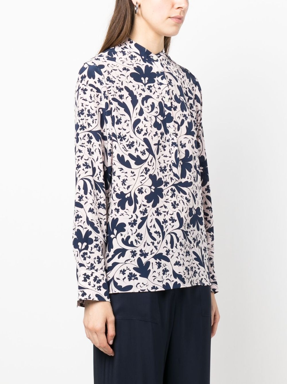 floral-print silk shirt - 3