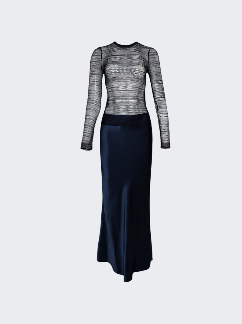 Refraction Long Sleeve Dress Blue - 1