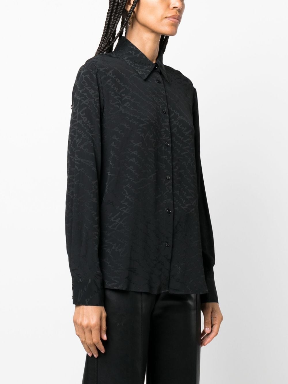 patterned-jacquard long-sleeve shirt - 3