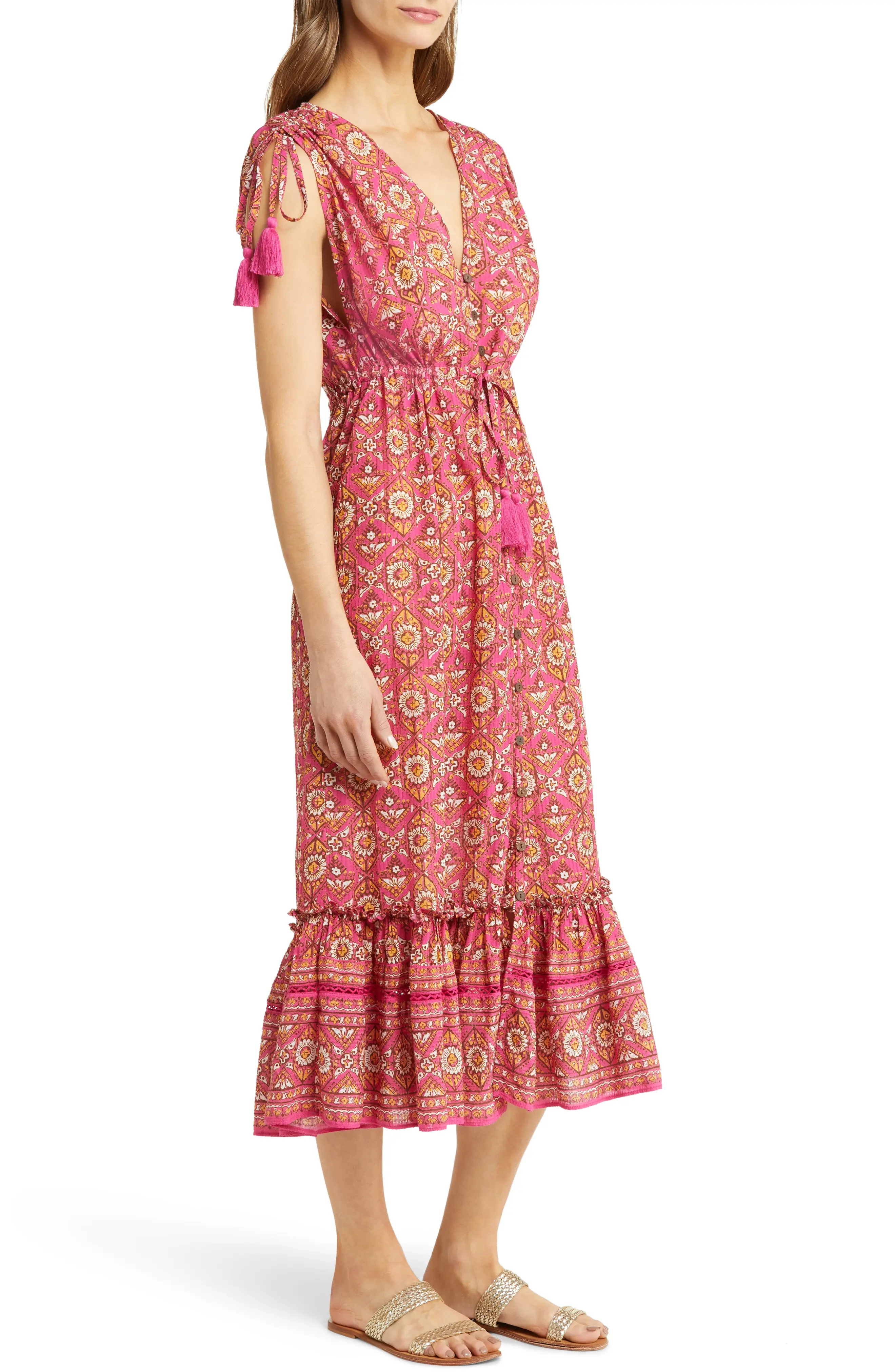 Arjuna Tassel Tie Midi Dress - 3