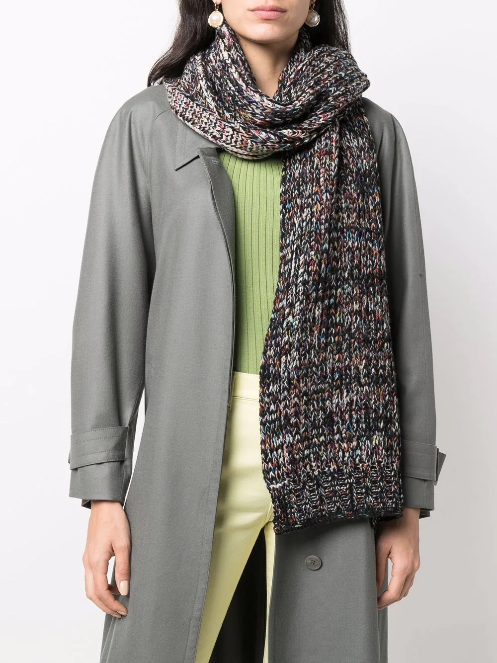 speckle-effect knit scarf - 2