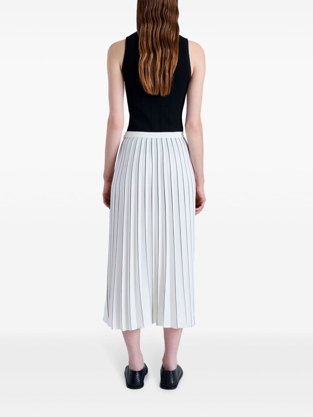 pleated crepe midi skirt - 4