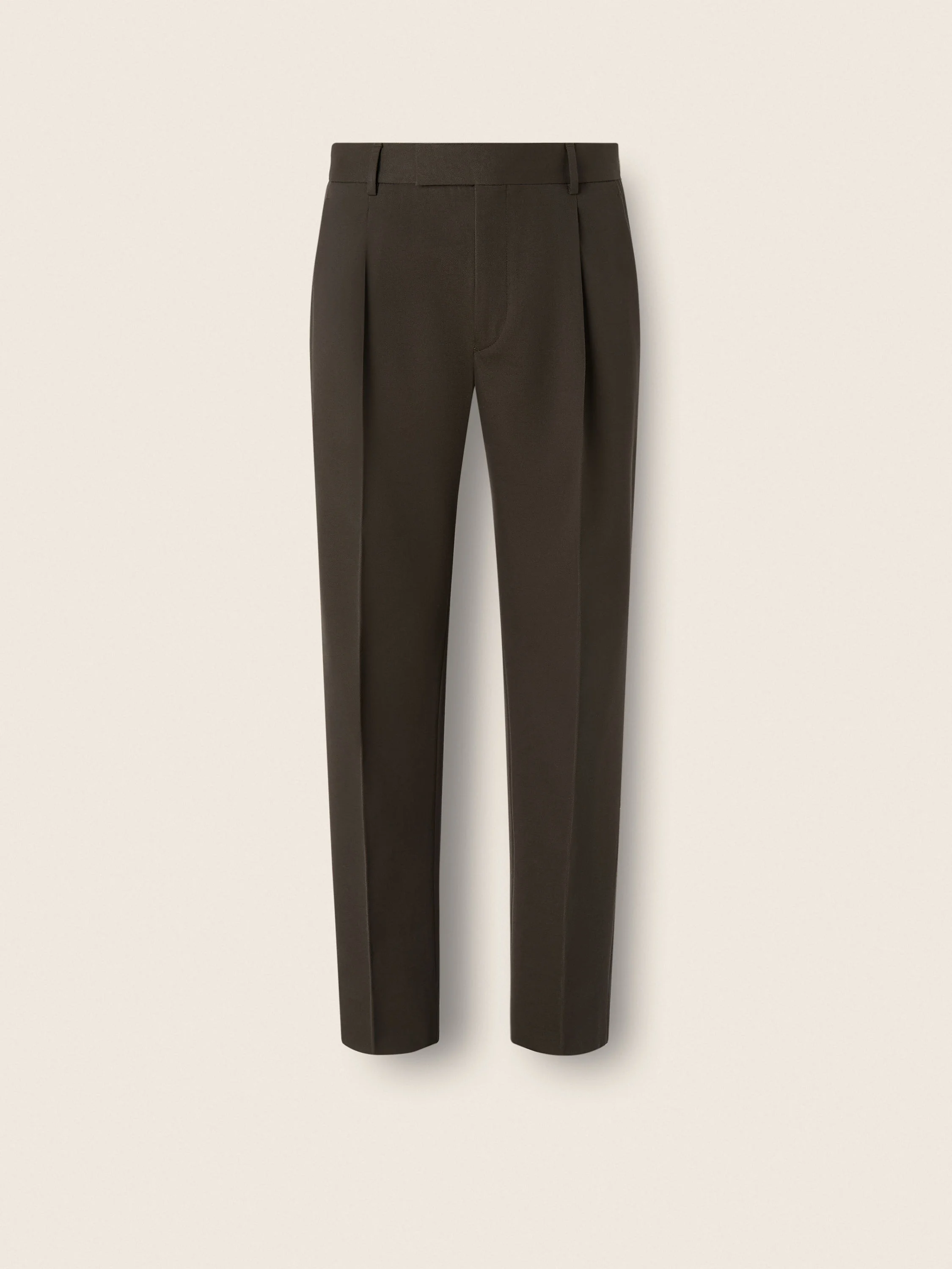 DARK OLIVE GREEN COTTON AND WOOL PANTS - 1