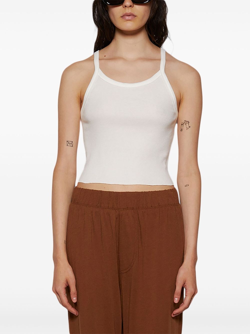 cropped cotton tank top - 3