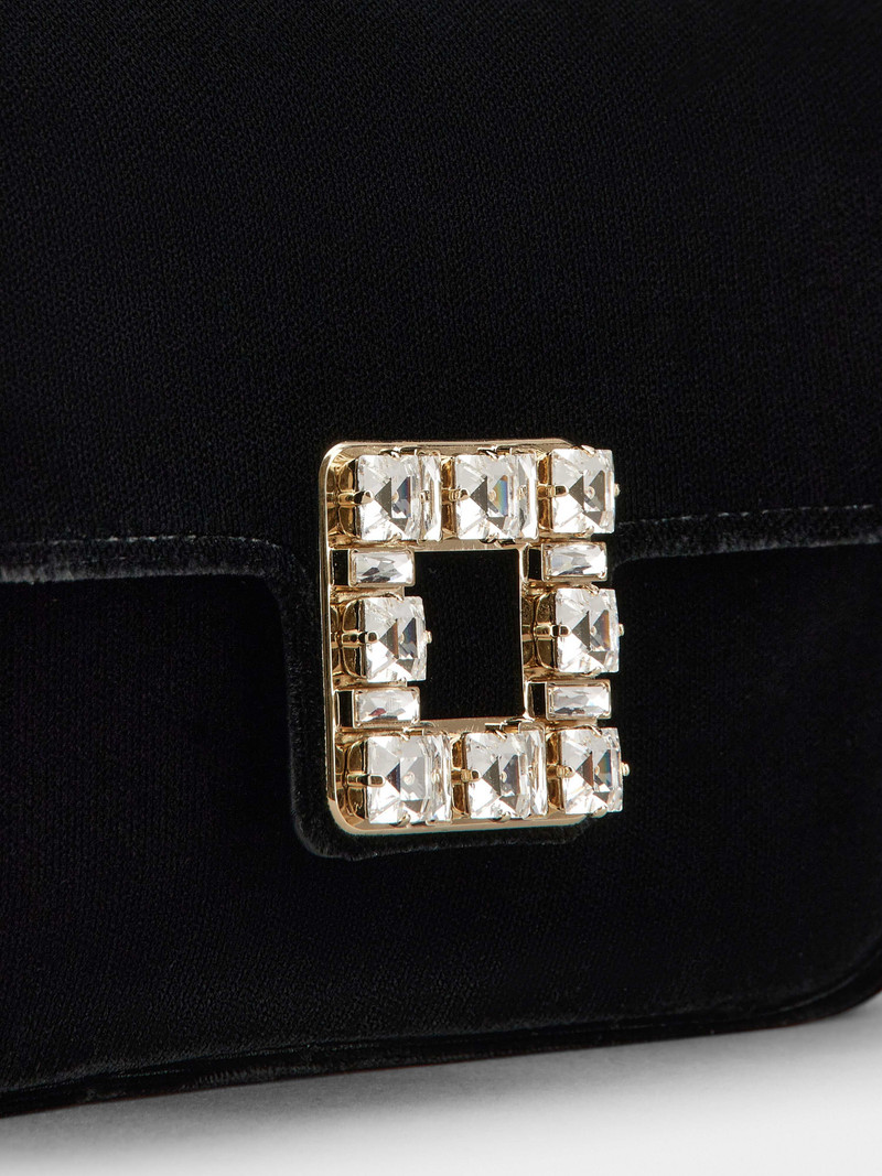 Jeu de Fille Strass Buckle Clutch Bag in Velvet 6
